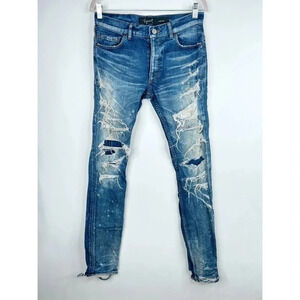 Fagassent Toshiki Aoki Denim Jeans Jesus Cut Distressed Japanese Denim 30 Waist